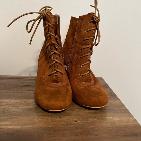 Allegra K lace up ankle boots heels - Picture 1 of 5